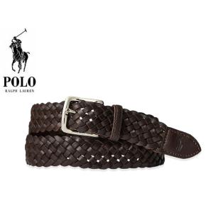 RALPH LAUREN【ラルフローレン】BRAIDED LEATHER BELT DARK BRROWN ブレイド レザーベルト ダークブラウン 20156