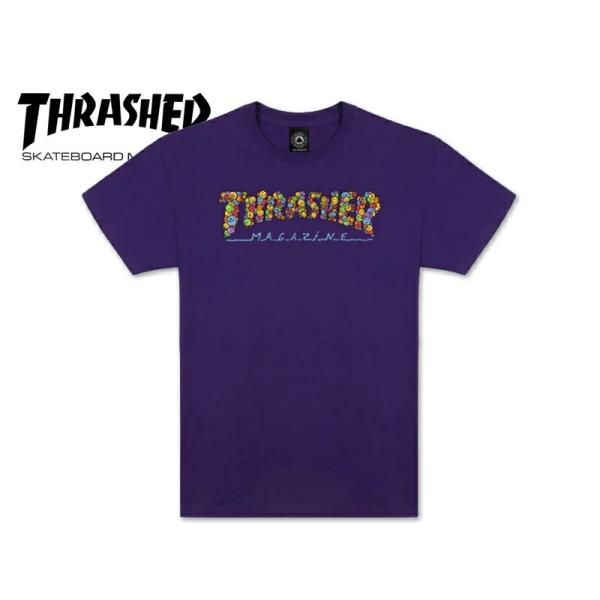 THRASHER スラッシャー SMILE BY SPANKY T-Shirt Purple Tシャ...