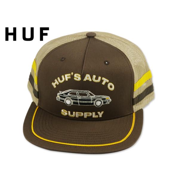 HUF ハフ HUF&apos;S AUTO SUPPLY TRUCKER CAP BROWN メッシュキャッ...