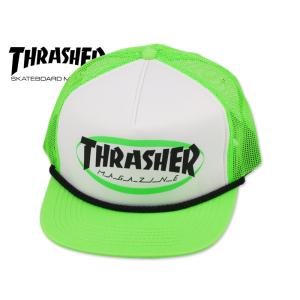 THRASHER スラッシャー ELLIPSE MAG LOGO TRUCKER CAP GREEN エリプス メッシュキャップ グリーン 21246｜stream-hat