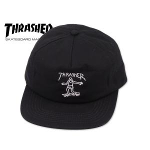 THRASHER スラッシャー GONZ LOGO SNAPBACK CAP BLACK ゴンズロゴ キャップ ブラック 21248｜stream-hat