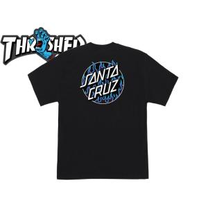 SANTA CRUZ×THRASHER サンタクルーズ×スラッシャー FLAME DOT T-SHIRTS BLACK フレームドット Ｔシャツ ブラック 21308｜stream-hat