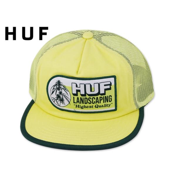 HUF ハフ LANDSCAPING TRUCKER CAP YELLOW メッシュキャップ イエロ...