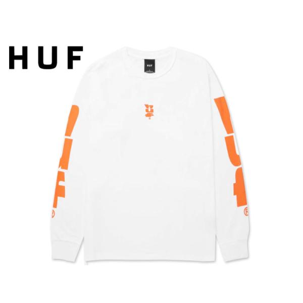 HUF ハフ MEGABLAST STRETCH LONG SLEEVE WHITE ロングスリーブ...