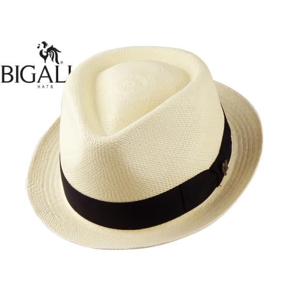 BIGALLI ビガリ PANAMA STRAW BOSTON TRILBY HAT WHITE パ...
