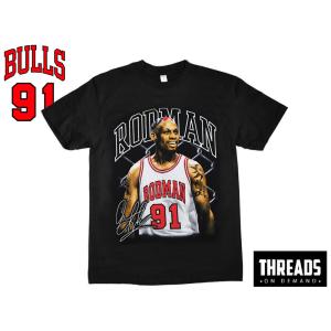 ロッドマン BIG FACE Tシャツ 半袖 黒 バスケ シカゴ・ブルズ 90年代