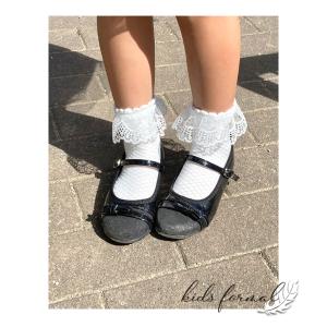 靴下 キッズ 女の子 レース クルー ソックス...の詳細画像1