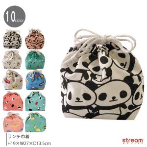 お弁当袋 子供 車 巾着 ランチ巾着 マチ有り パンダ