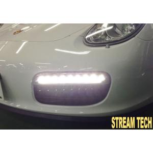 PORSCHE ポルシェ 987 前期 ボクスター用 フロントバンパー 補助ライト ファイバー LED 左右セット 後期ルック フロントライト バンパーライト Boxster 人気商品｜streamtech