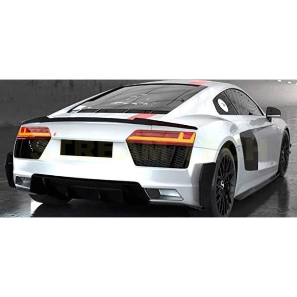 AUDI アウディ 4S R8 クーペ用 ダックテールタイプ カーボン トランクスポイラー 3ピース...