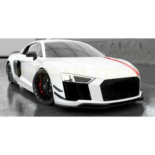 AUDI アウディ 4S R8 前期用 スポーツタイプ カーボン フロントスポイラー フロントリップ...
