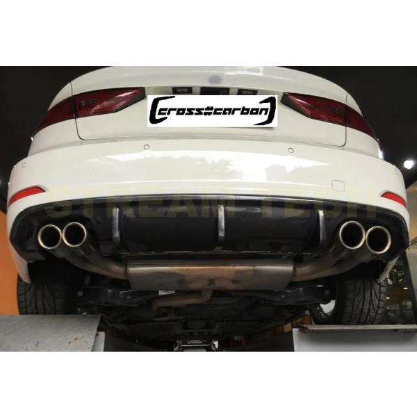 AUDI アウディ 8V A3 セダン 前期用 カーボン リアディフューザー 左右4本出し リアアン...