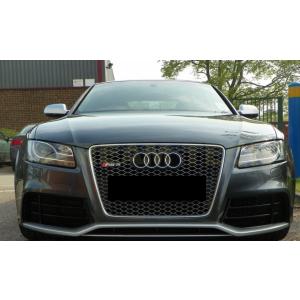 AUDI アウディ B8 8T A5 S5 前期用 RSタイプ ハニカムグリル マットシルバー セン...