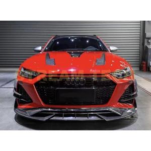 AUDI C8 RS6 アバント用 ブラックシリーズ カーボン エアロセット リップ カナード フェ...