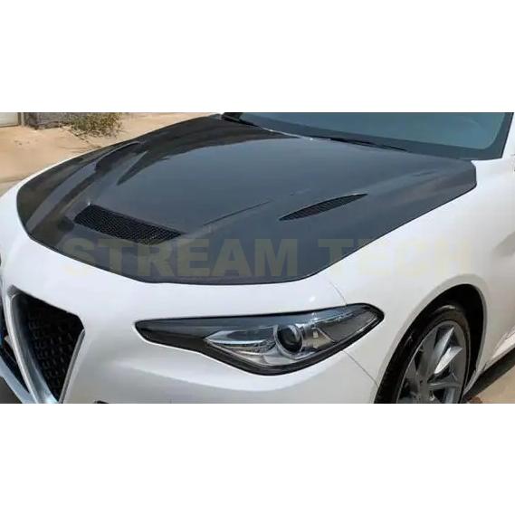 Alfa Romeo アルファロメオ ジュリア用 GTAタイプ ダクト付き カーボン ボンネット エ...