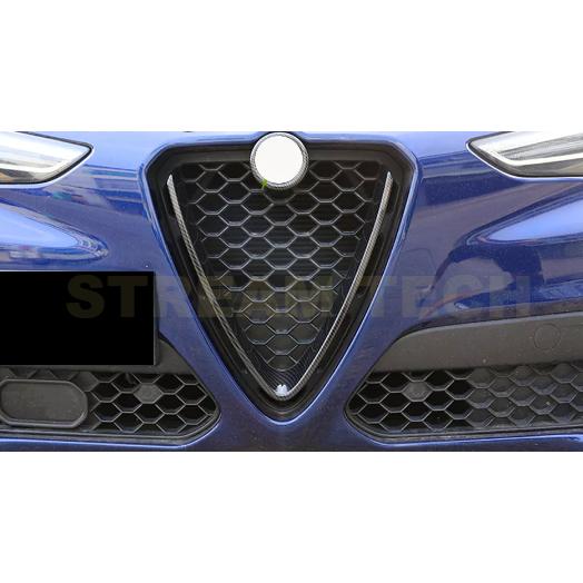 Alfa Romeo アルファロメオ ステルヴィオ用 カーボン ラジエターグリルカバー グリルガーニ...