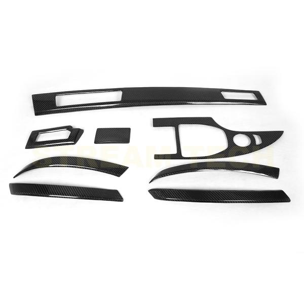 BMW E60 E61 5シリーズ 右ハンドル用 カーボン インテリアパネル 8点セット インパネ ...