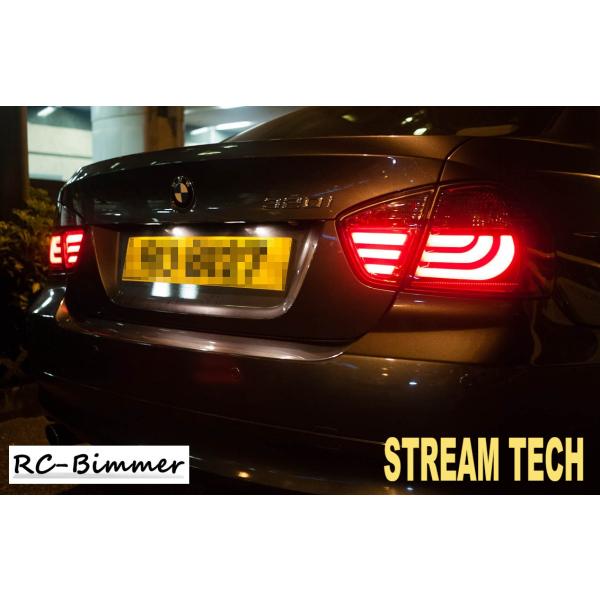 BMW E90 3シリーズ セダン 前期用 後期ルック ファイバー LED クリア テールライト テ...