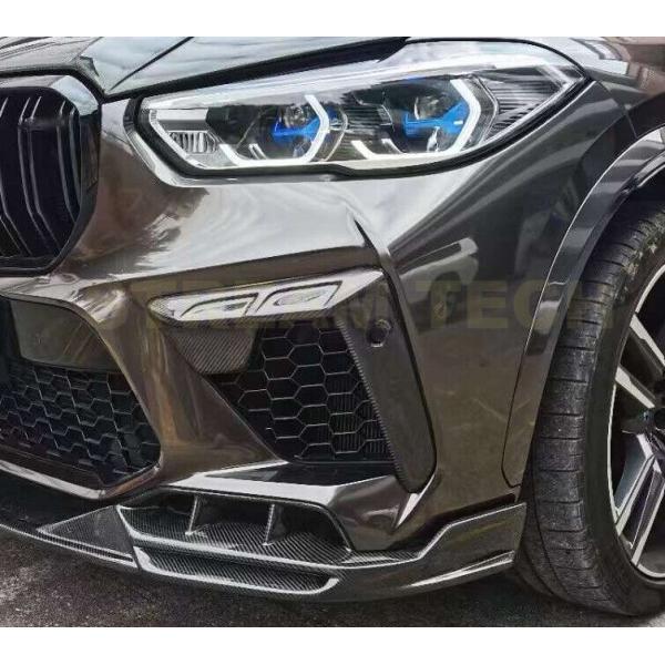 BMW F95 X5M F96 X6M用 ドライカーボン フロントカナード バンパーカナード エアベ...