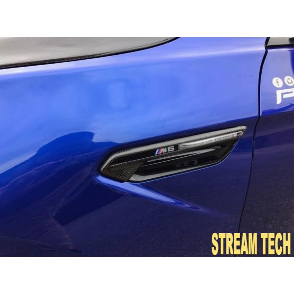 BMW F06 F12 F13 M6用 リアルカーボン シャークフィン サイドマーカーカバー 2点セ...