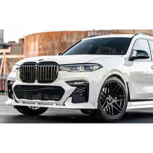 BMW G07 X7 Мスポーツ用 ブラックシャトータイプ カーボン フロントスポイラー 3ピース ...