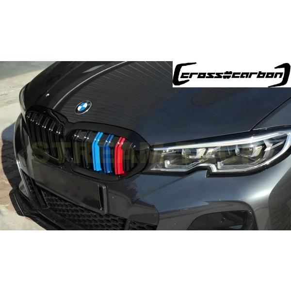 BMW G20 G21 3シリーズ 前期用 Mルック トリプルカラー 艶有ブラック キドニーグリル ...