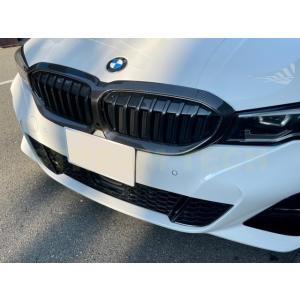 BMW G20 G21 3シリーズ 前期用 ドライカーボン キドニーグリルカバー センターグリルカバ...