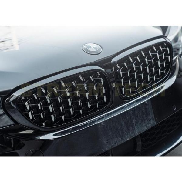 BMW G30 G31 5シリーズ 前期用 新型 ダイヤモンドデザイン 艶有ブラック キドニーグリル...