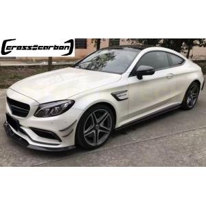 BENZ メルセデス ベンツ C205 A205 Cクラス C63 AMG用 カーボン サイドスカー...