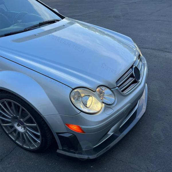 特注◆ベンツ W209 CLK63 ブラックシリーズ用ドライカーボン フロントスポイラー/フロントリ...