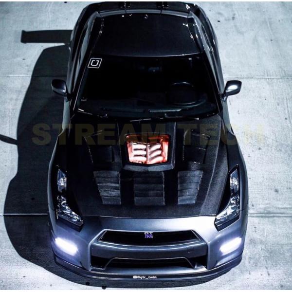 NISSAN 日産 R35 GT-R用 天窓 ダクト付き カーボン ボンネット エンジンフード カー...
