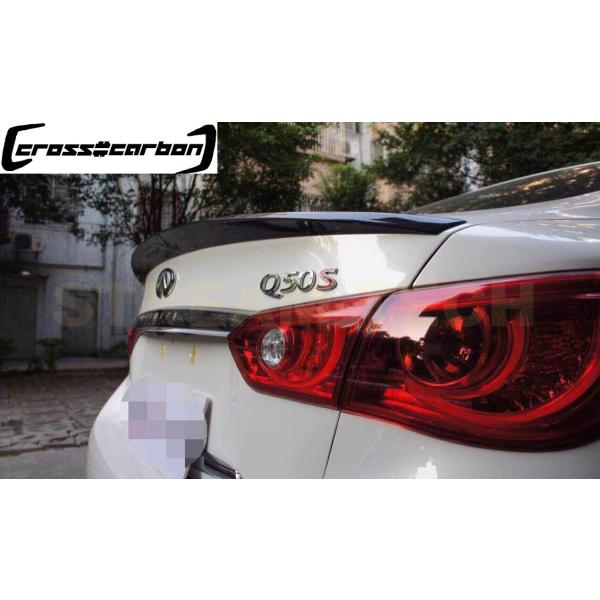 NISSAN 日産 インフィニティ Q50 V37 スカイライン セダン用 カーボン トランクスポイ...