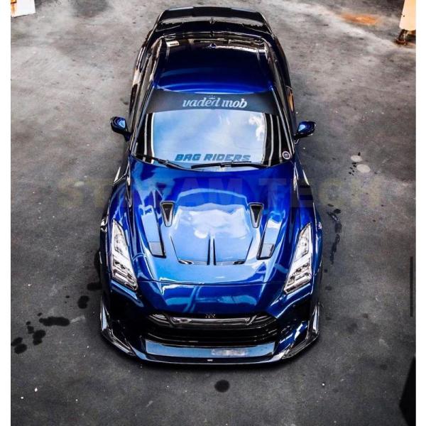 NISSAN 日産 R35 GT-R 後期用 タイプ3 ダクト付き カーボン ボンネット エンジンフ...