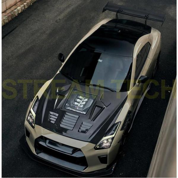 NISSAN 日産 R35 GT-R用 天窓 ダクト付き カーボン ボンネット 4種類有 綾織カーボ...