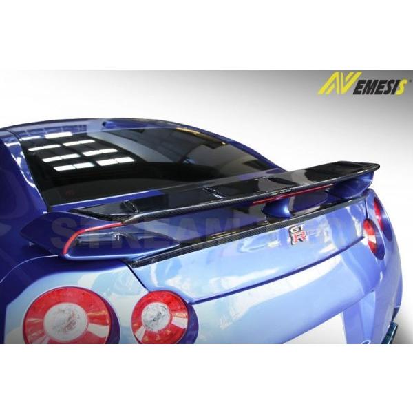 NISSAN 日産 R35 GT-R用 カーボン トランクスポイラー 増設ウイング 被せウイング リ...