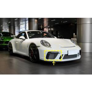 PORSCHE ポルシェ 991 GT3 後期用 ドライカーボン フロントカナード エアアウトレット...