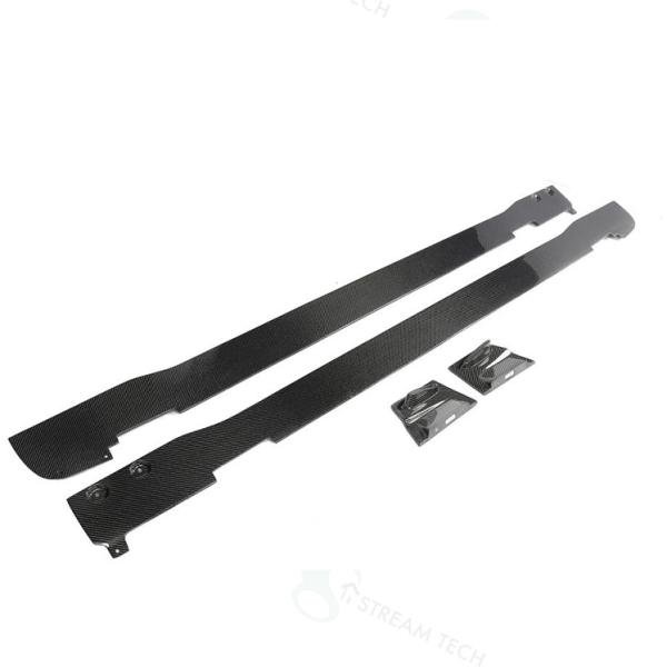 ◆ポルシェ 9J1/タイカン用 スポーツエディション カーボンサイドステップ/サイドスカート/スカッ...