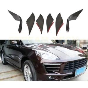 PORSCHE ポルシェ マカン用 カーボン フロントダクトフィンカバー 6ピース フォグランプカバ...