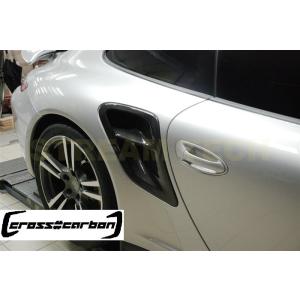 PORSCHE ポルシェ 997 ターボ用 ドライカーボン ダクトカバー サイドダクトカバー インテ...