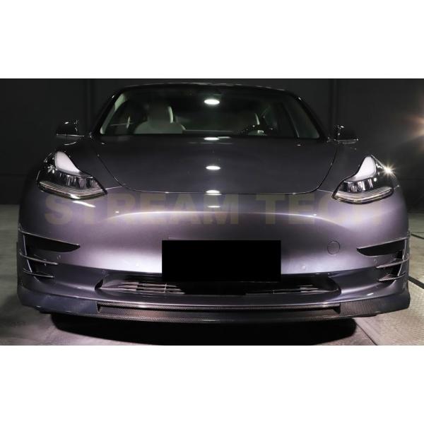 TESLA テスラ モデル3用 クラブスポーツタイプ ドライカーボン フロントカナード 6点セット ...