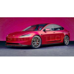TESLA テスラ モデル3 後期用 ドライカーボン フロントスポイラー 3ピース リップスポイラー...