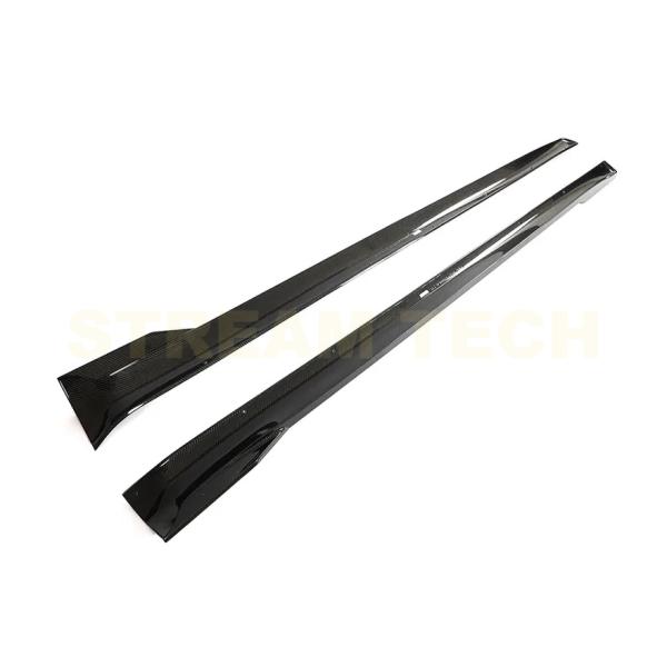 TESLA テスラ モデルS プレイド用 カーボン サイドスカート 2ピース サイドスポイラー サイ...
