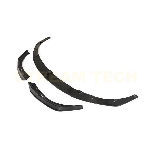 TESLA テスラ モデルS プレイド用 カーボン フロントスポイラー 3ピース フロントリップ リ...