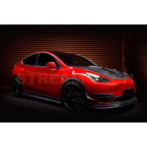 TESLA モデルY用 パフォーマンス1 カーボン エアロセット リップ カナード デイライトカバー...