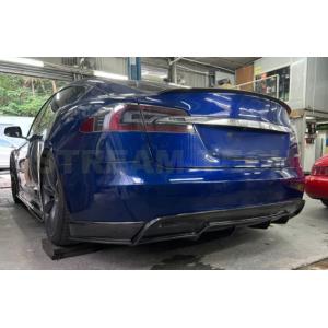 TESLA テスラ モデルS用 レボスタイル カーボン リアディフューザー リアスプリッター リアア...