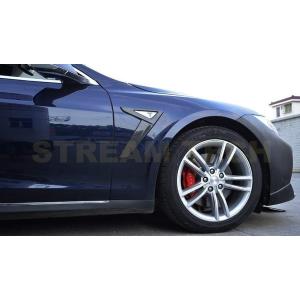 TESLA テスラ モデルS用 カーボン サイドフェンダートリム フェンダーベント  カーボンガーニ...