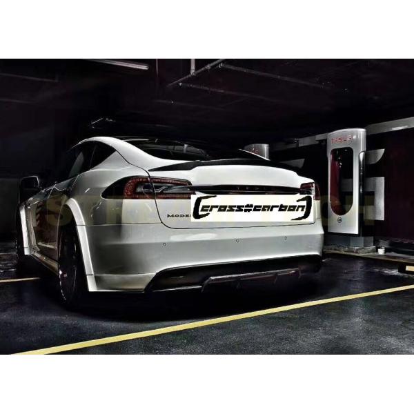 TESLA テスラ モデルS用 レボスタイル カーボン リアディフューザー リアアンダースポイラー ...