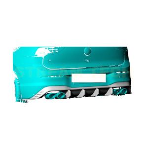 VW フォルクス ワーゲン ゴルフ8 R用 ドライカーボン リアディフューザー リアアンダーリップ ...