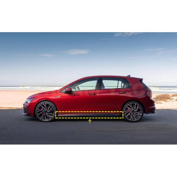 VW フォルクス ワーゲン ゴルフ8 GTI RLine用 カーボン サイドスカート サイドステップ...