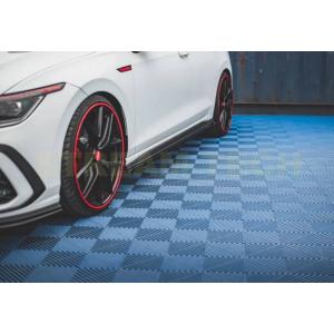 VW フォルクス ワーゲン ゴルフ8 R用 カーボン サイドスカート サイドステップ サイドスポイラ...